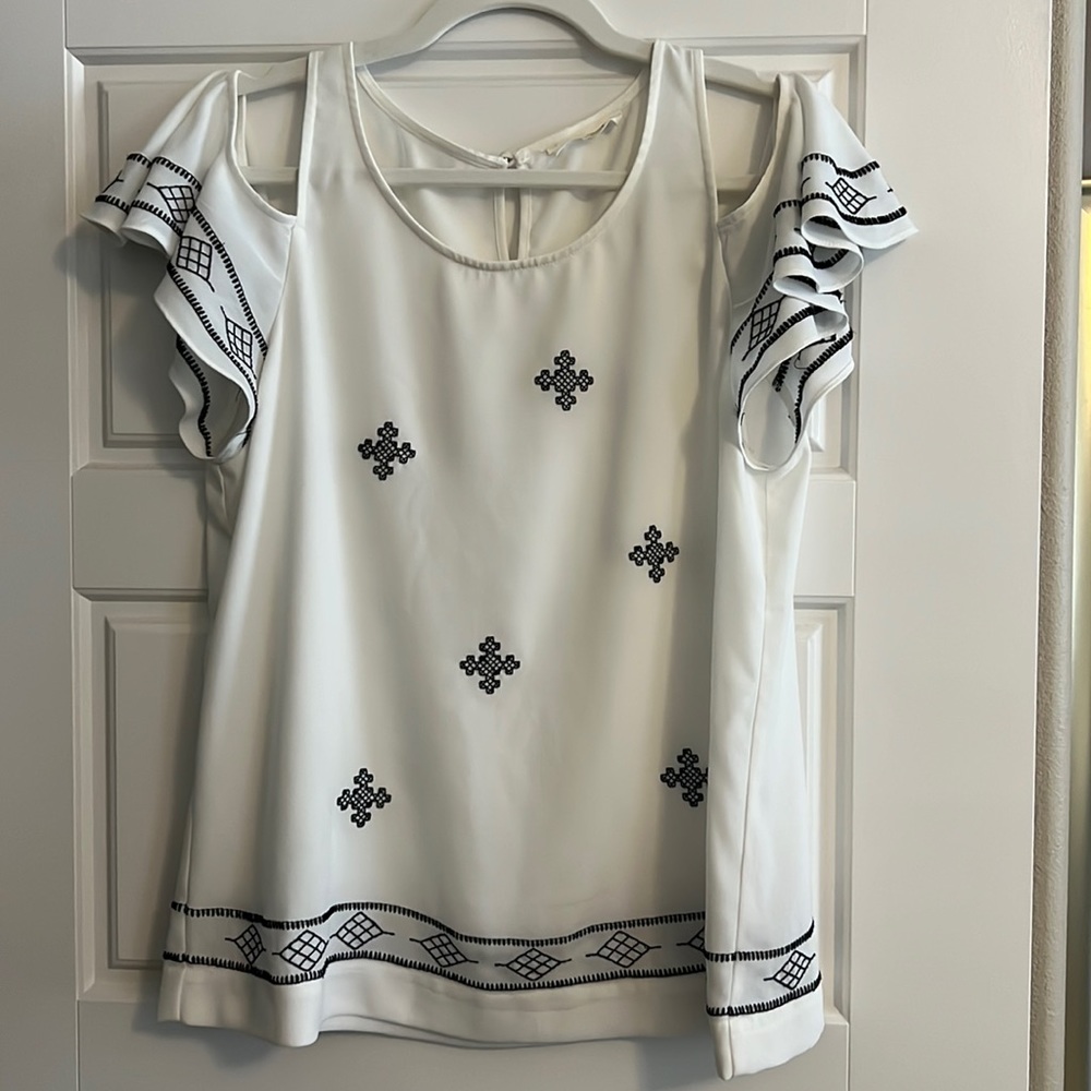 Sugarlips Aztec cold shoulder blouse